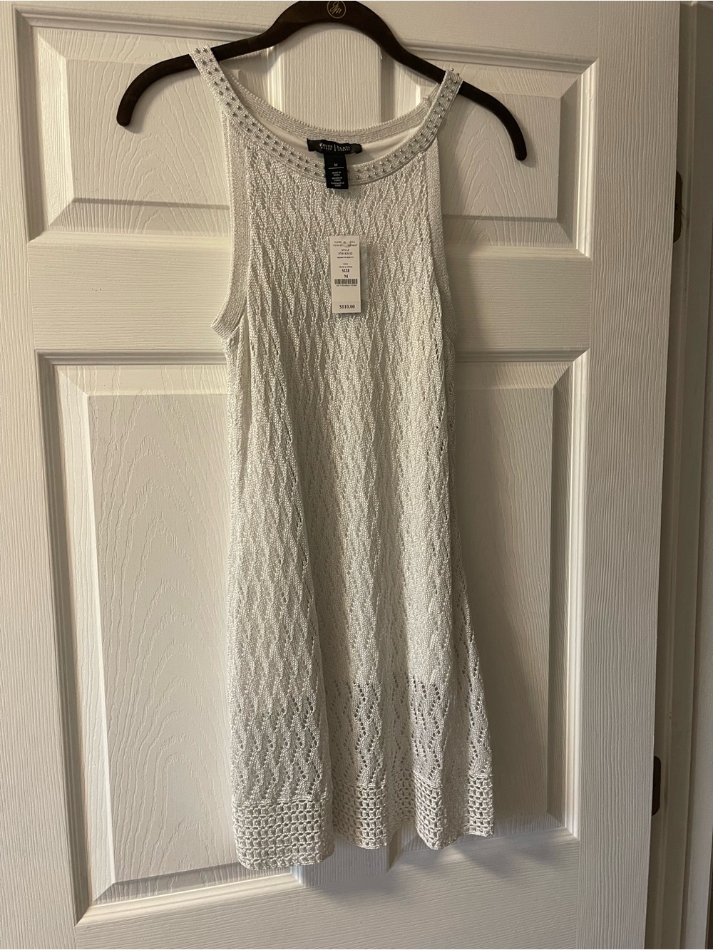White House Black Market White Crochet Knit Tank Top